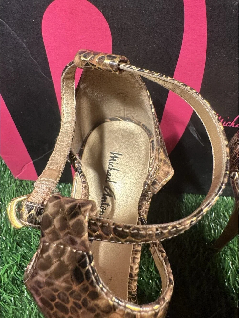 Women’s Michael Antonio Shazay Faux Snake Skin Heels Size 10